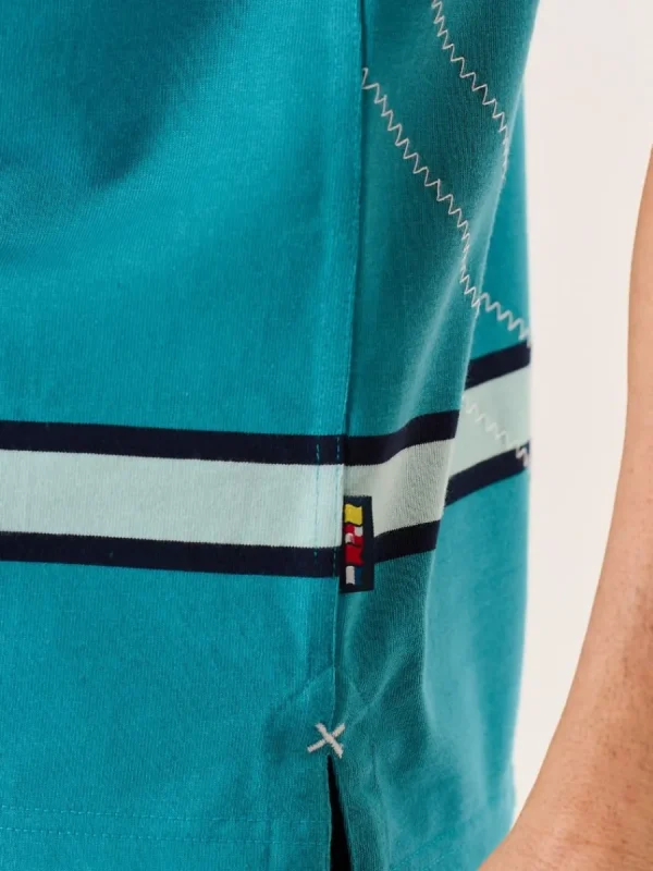 Quba & Co Bright Teal Quba Sails X-Series Short Sleeved Rugby Shirt - Walton Clearance