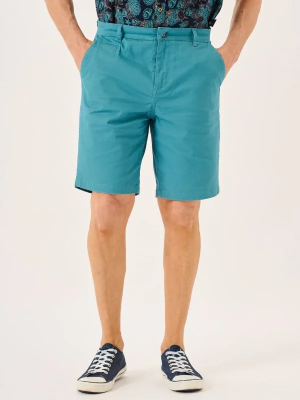 Quba & Co Bright Teal Stretch Chino Shorts - Sandor Online