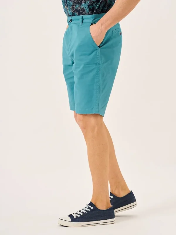 Quba & Co Bright Teal Stretch Chino Shorts - Sandor Online