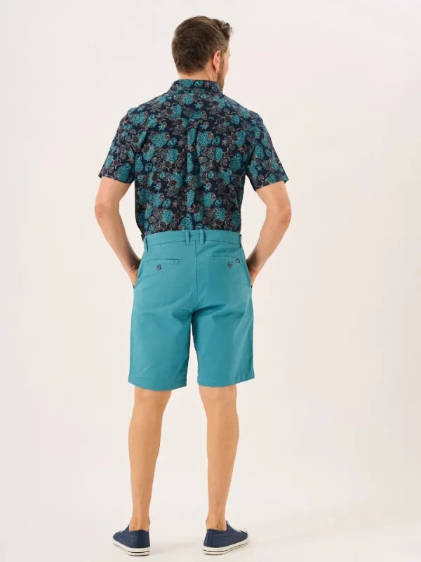 Quba & Co Bright Teal Stretch Chino Shorts - Sandor Online