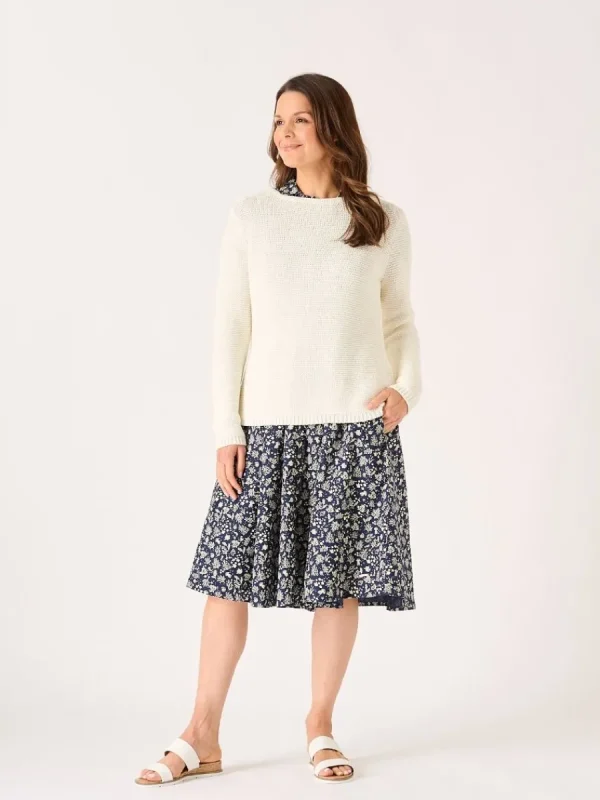 Quba & Co Browtin Tape Yarn Jumper White Sale