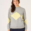 Quba & Co Caldew Argyle Grey and Yellow Jumper Sale