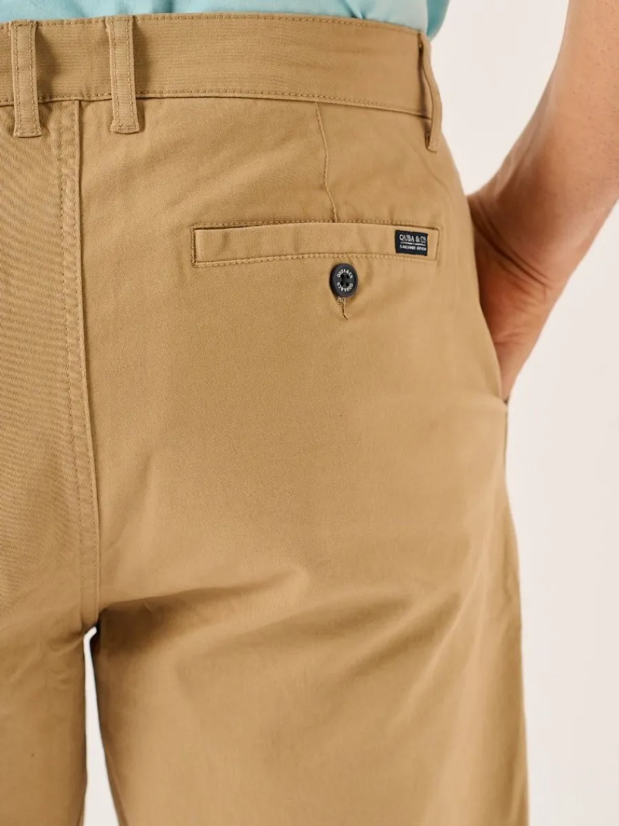 camel_stretch_chino_short_9.webp Quba & Co Camel Stretch Chino Shorts - Sandor Hot