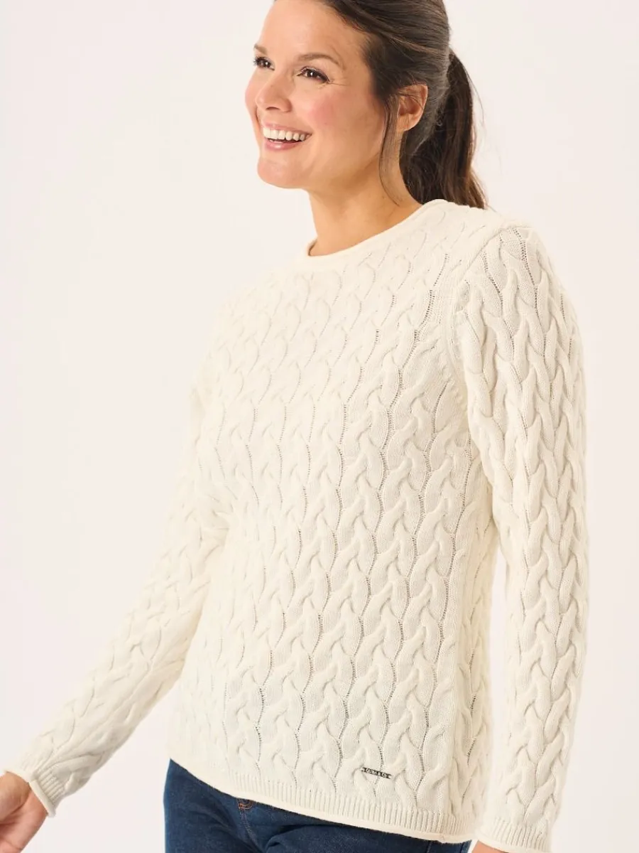 clare_foam_white_cotton_c_3.webp Quba & Co Clare Foam White Cotton Cable Knitted Jumper Sale