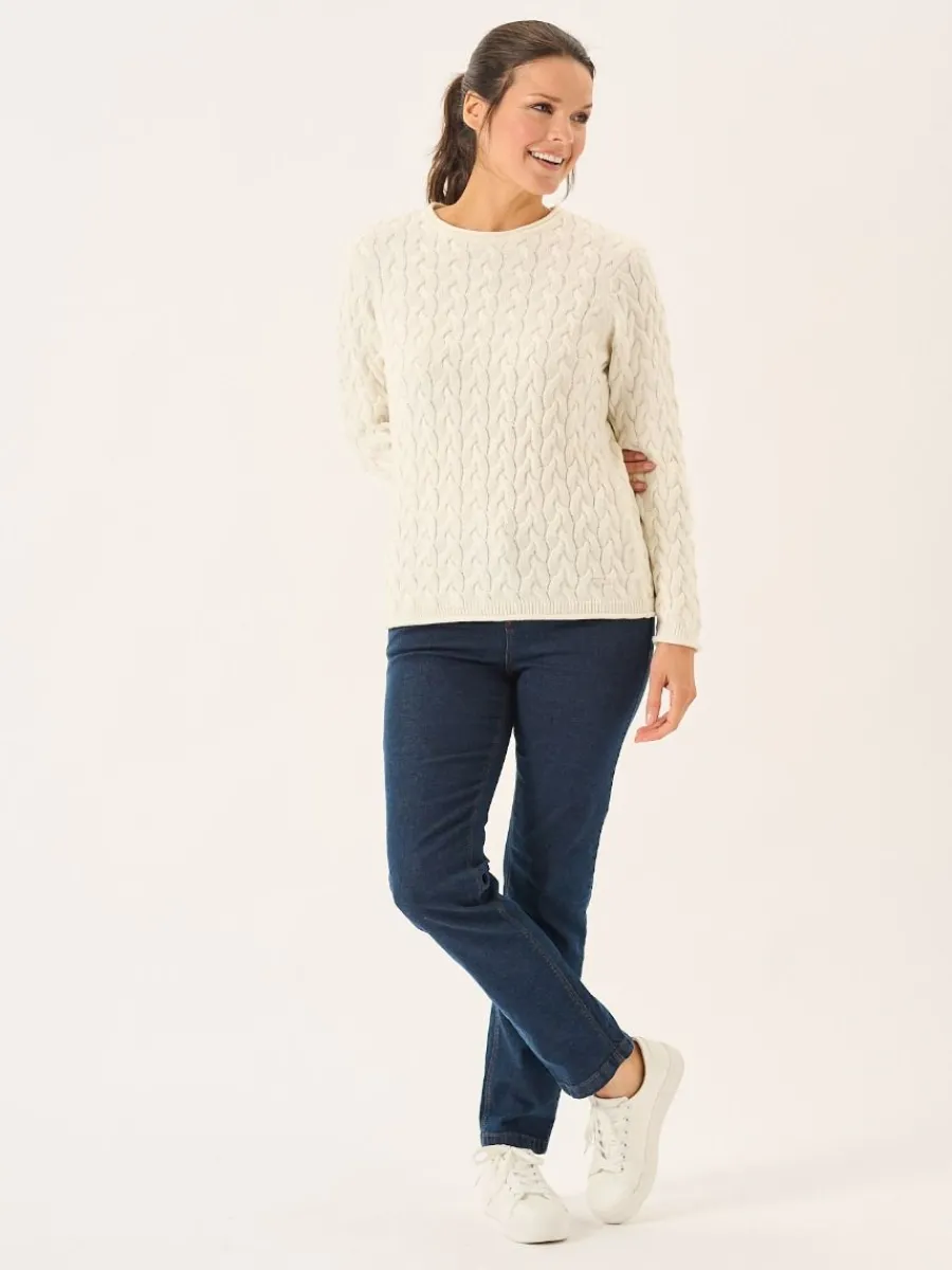 clare_foam_white_cotton_c_5.webp Quba & Co Clare Foam White Cotton Cable Knitted Jumper Sale
