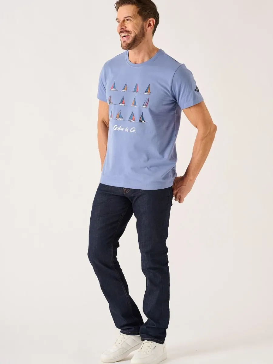 cool_blue_nautical_print__4.webp Quba & Co Cool Blue Nautical Print Lifestyle T-Shirt - Bendel New