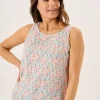 Quba & Co Coral And Teal Nautical Print Sleeveless Vest Top - Elsie Fashion