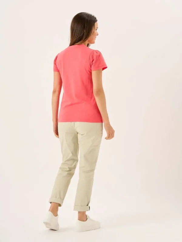 Quba & Co Coral Short Broderie Sleeved T-Shirt - Leela Online
