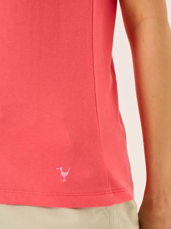 Quba & Co Coral Short Broderie Sleeved T-Shirt - Leela Online