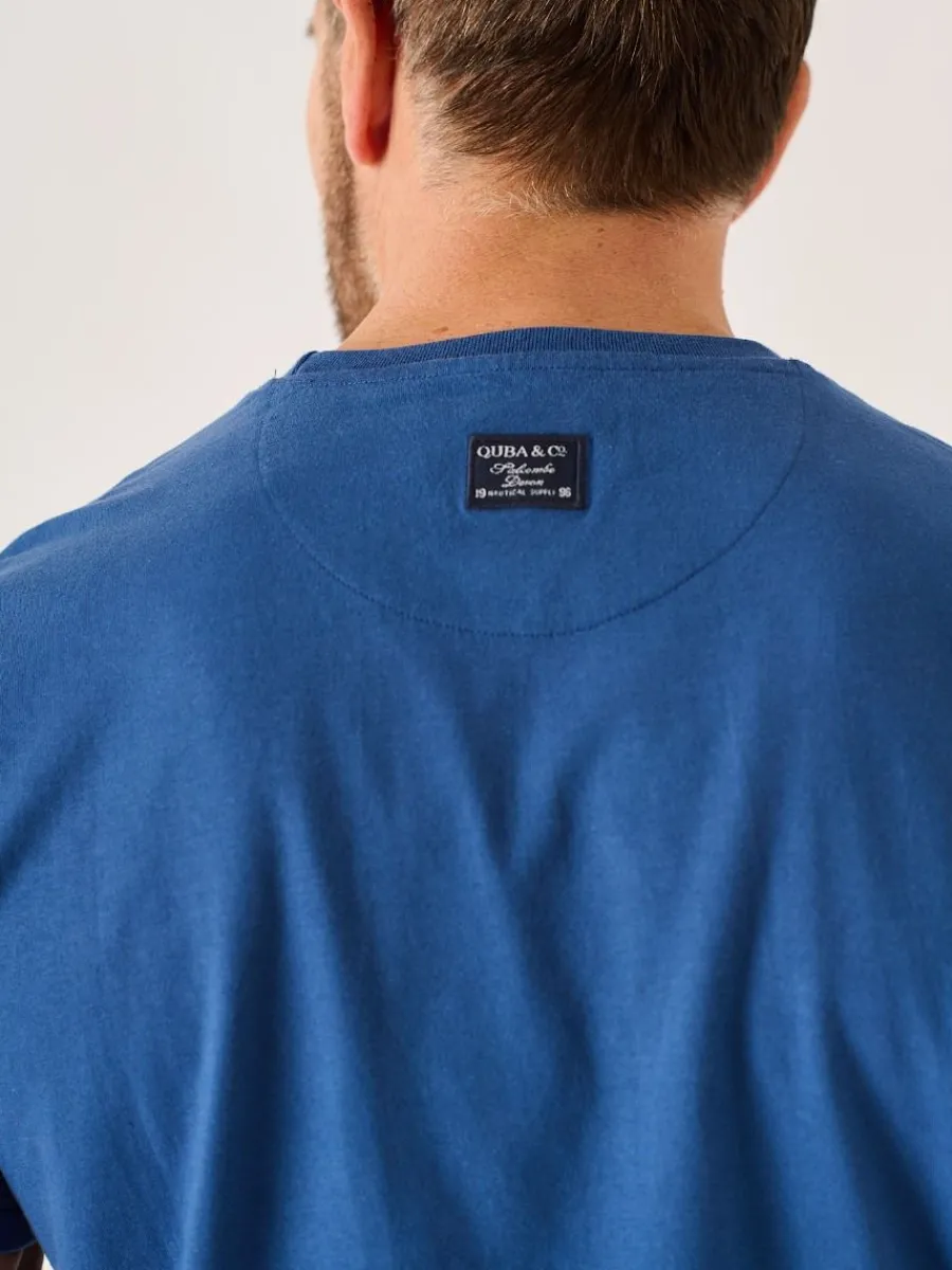 dark_blue_quba_and_co_nau_8.webp Quba & Co Dark Blue Quba And Co Nautical Design Lifestyle T-Shirt - Cromer Fashion