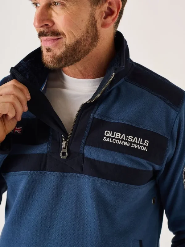 Quba & Co Dark Blue X-Series 1/4 Zip Pique Sweatshirt - Wentworth Best