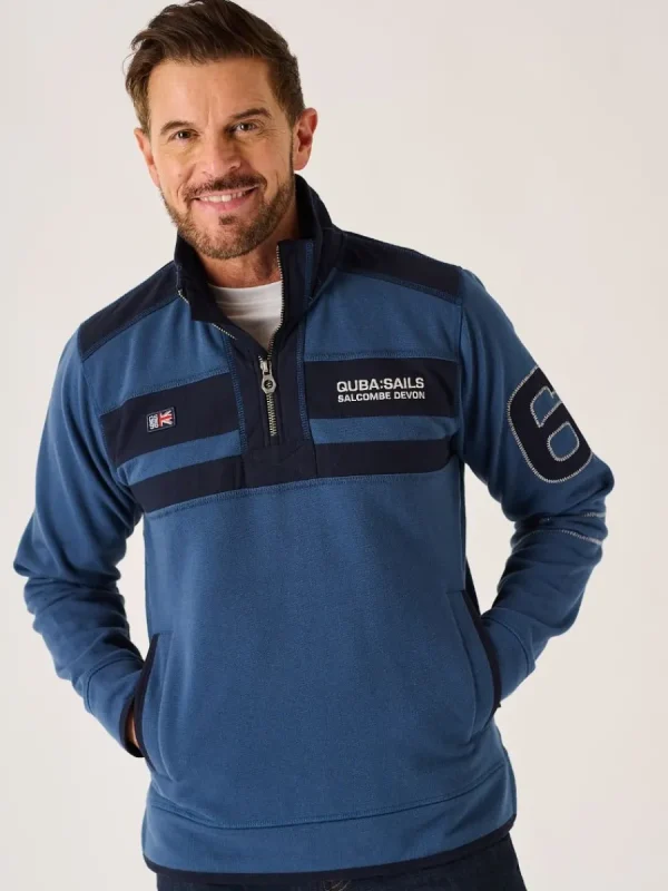 Quba & Co Dark Blue X-Series 1/4 Zip Pique Sweatshirt - Wentworth Best