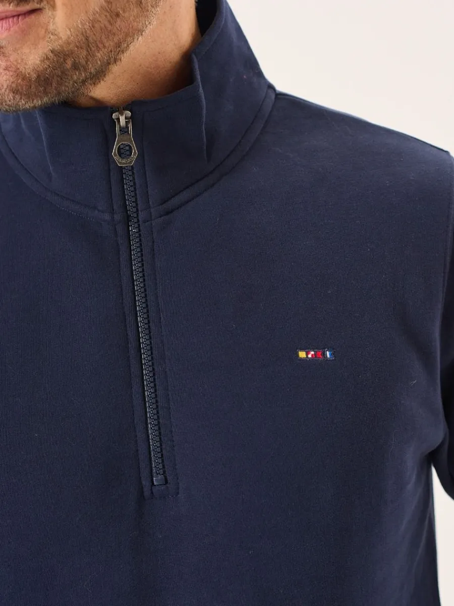 dark_navy__zip_sweatshirt_1.webp Quba & Co Dark Navy 1/4 Zip Sweatshirt - Nash New