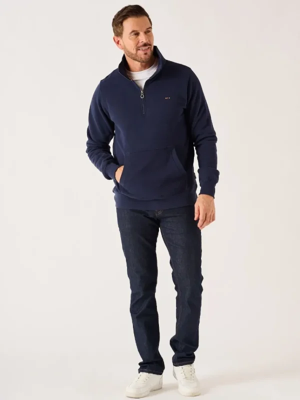 Quba & Co Dark Navy 1/4 Zip Sweatshirt - Nash New