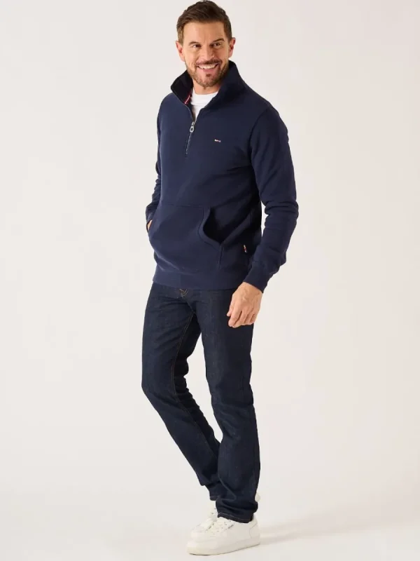 Quba & Co Dark Navy 1/4 Zip Sweatshirt - Nash New
