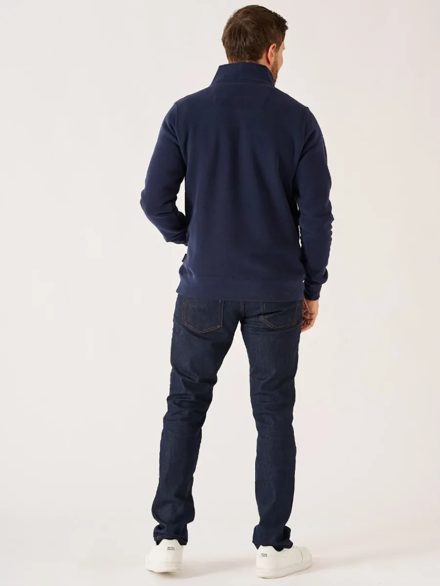 dark_navy__zip_sweatshirt_8.webp Quba & Co Dark Navy 1/4 Zip Sweatshirt - Nash New