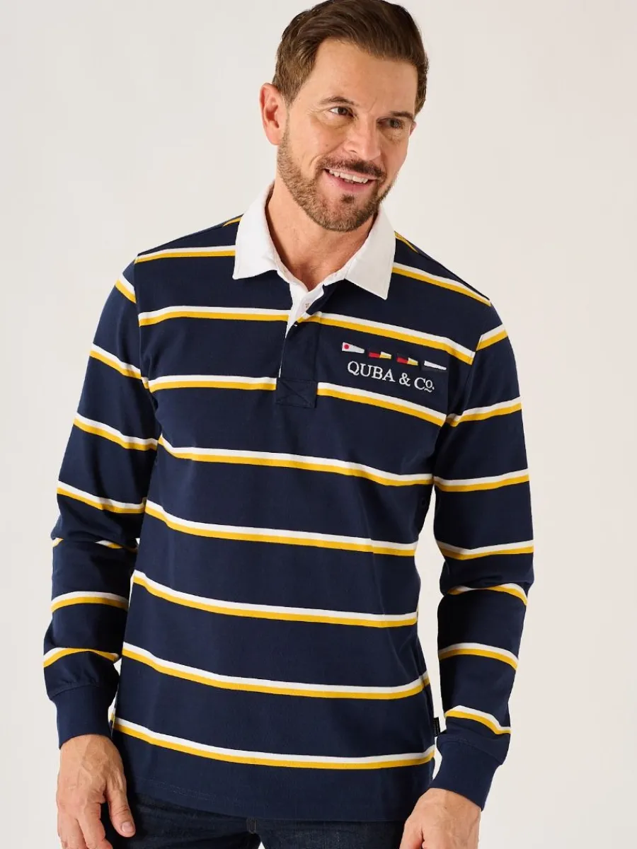 dark_navy_and_amber_quba__0.webp Quba & Co Dark Navy And Amber Quba And Co Lifestyle Rugby Shirt - Ade Sale