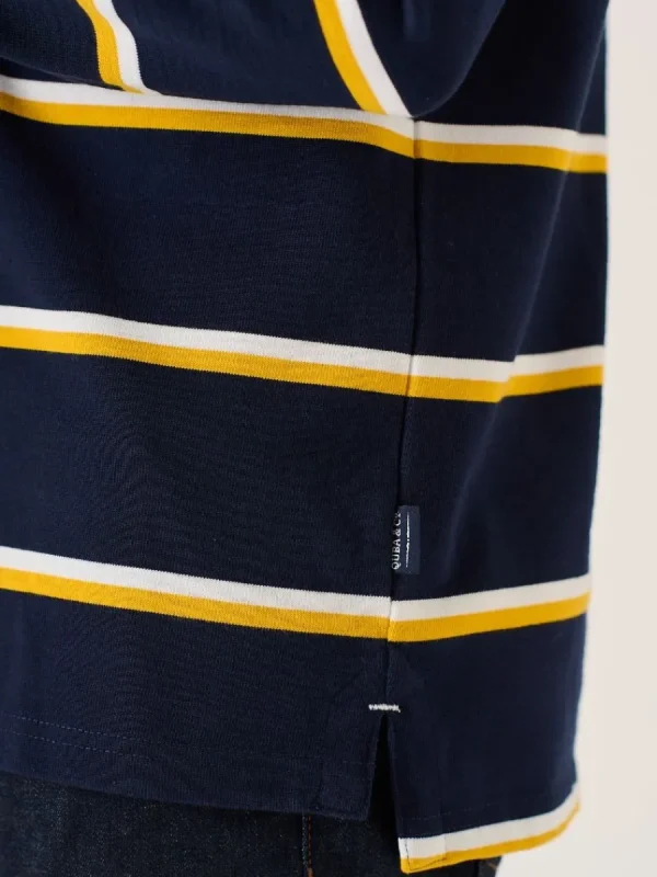 Quba & Co Dark Navy And Amber Quba And Co Lifestyle Rugby Shirt - Ade Sale