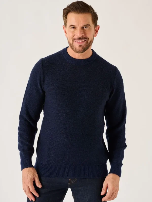 Quba & Co Dark Navy And Blue Lifestyle Merino Rich Jumper - Hampton New