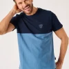Quba & Co Dark Navy And Blue Textured Lifestyle T-Shirt - Cheston Fashion