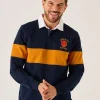 Quba & Co Dark Navy And Ochre Lifestyle Quba Rugby Shirt - Artie Clearance