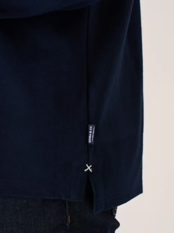 Quba & Co Dark Navy And Ochre Lifestyle Quba Rugby Shirt - Artie Clearance