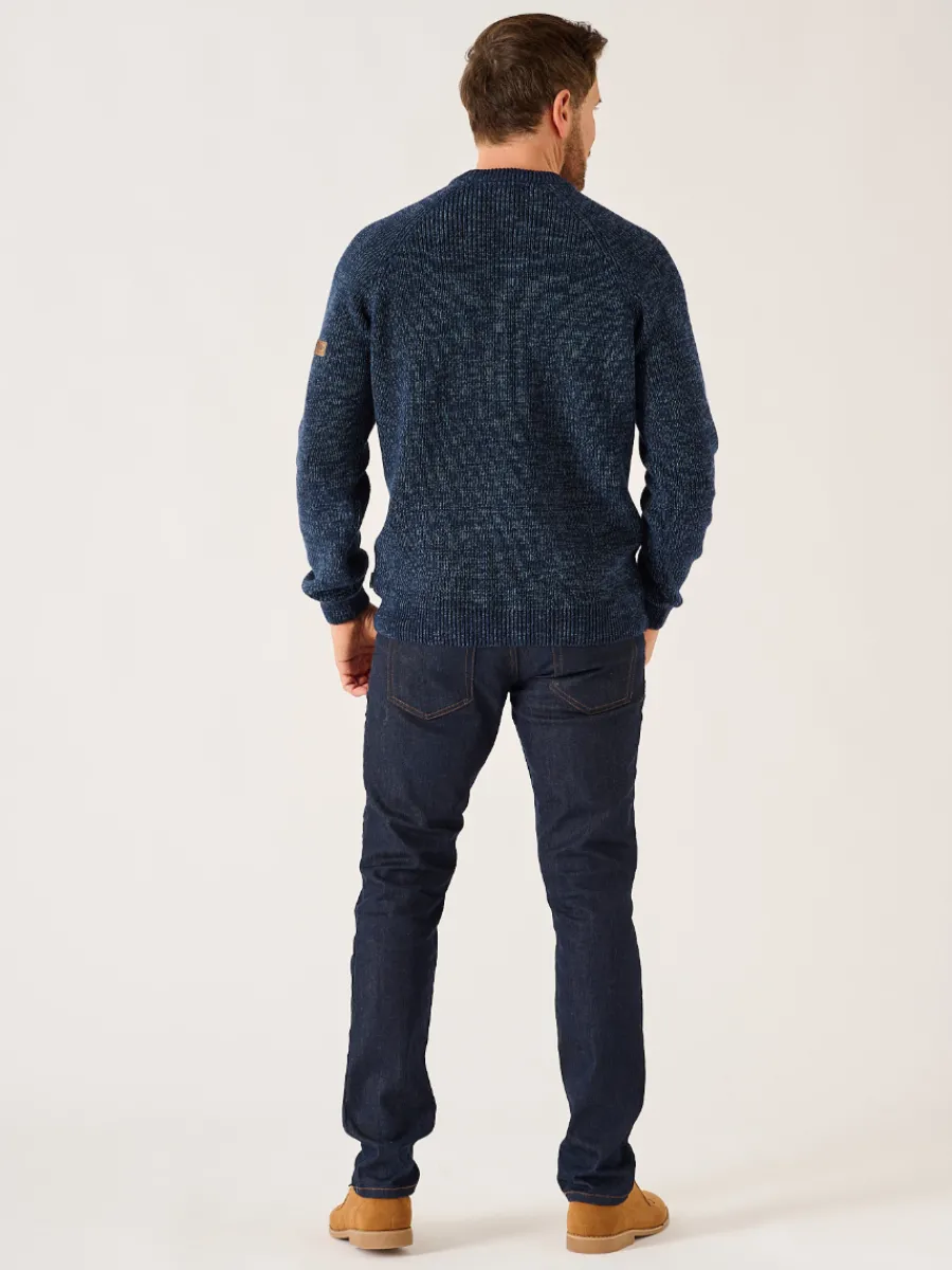 dark_navy_and_slate_twist_4.webp Quba & Co Dark Navy And Slate Twisted Yarn Crew Neck Jumper - Erling Sale