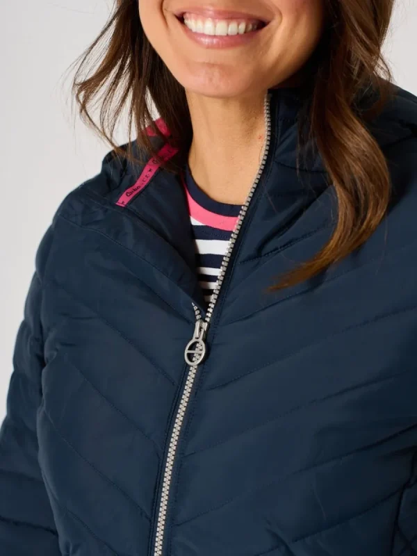 Quba & Co Dark Navy Blue Padded Hooded Jacket - Honey Outlet