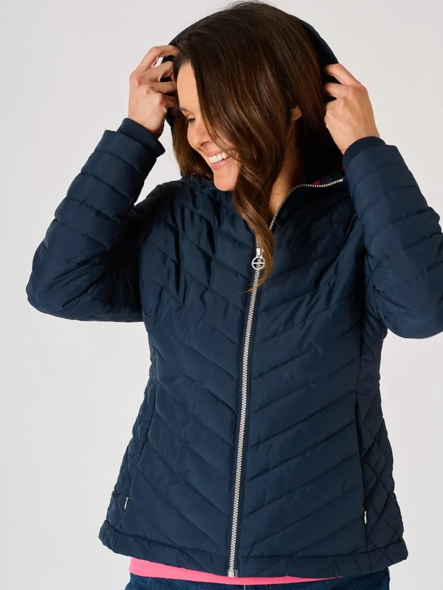 dark_navy_blue_padded_hoo_6.webp Quba & Co Dark Navy Blue Padded Hooded Jacket - Honey Outlet