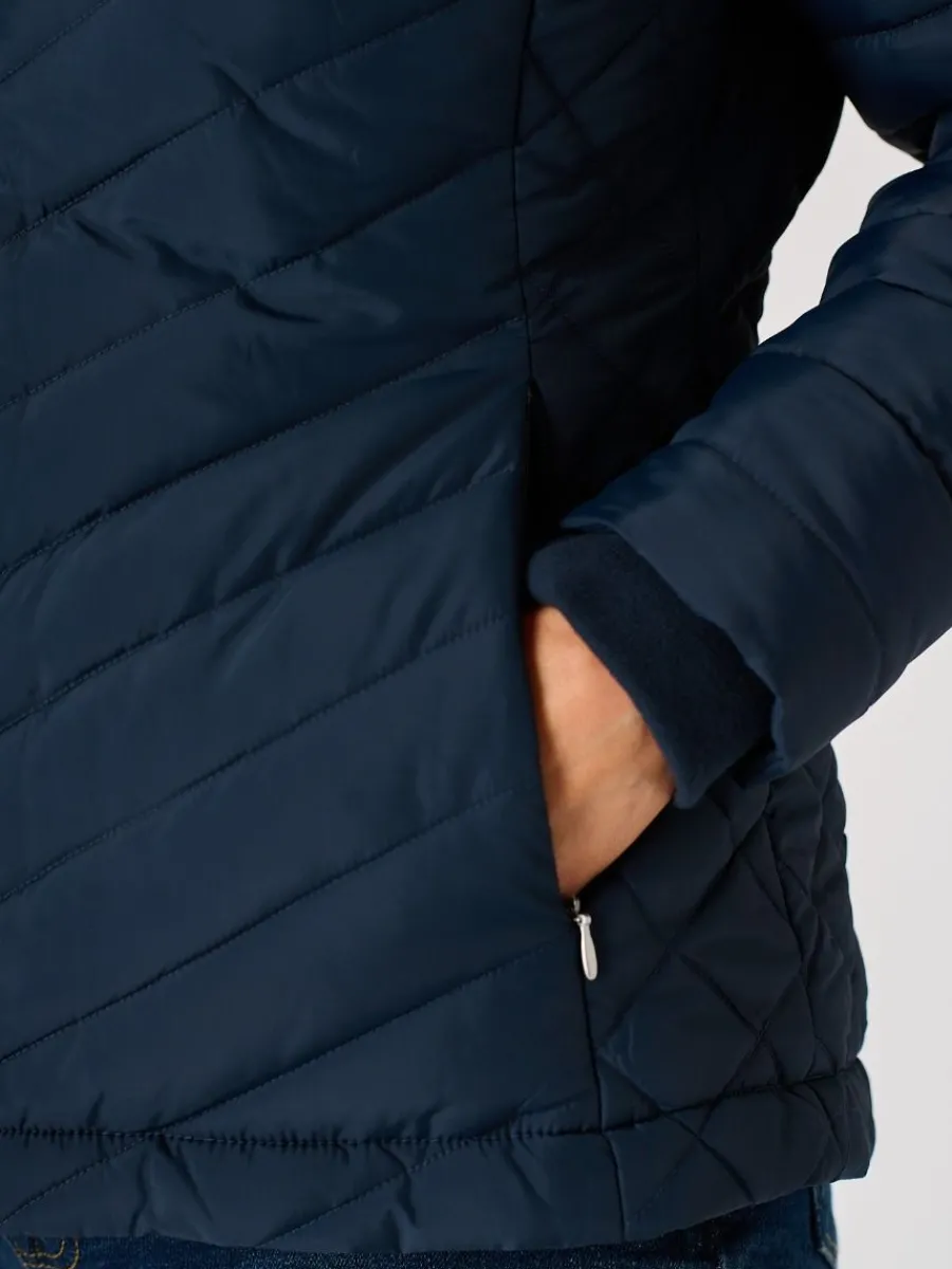 dark_navy_blue_padded_hoo_8.webp Quba & Co Dark Navy Blue Padded Hooded Jacket - Honey Outlet