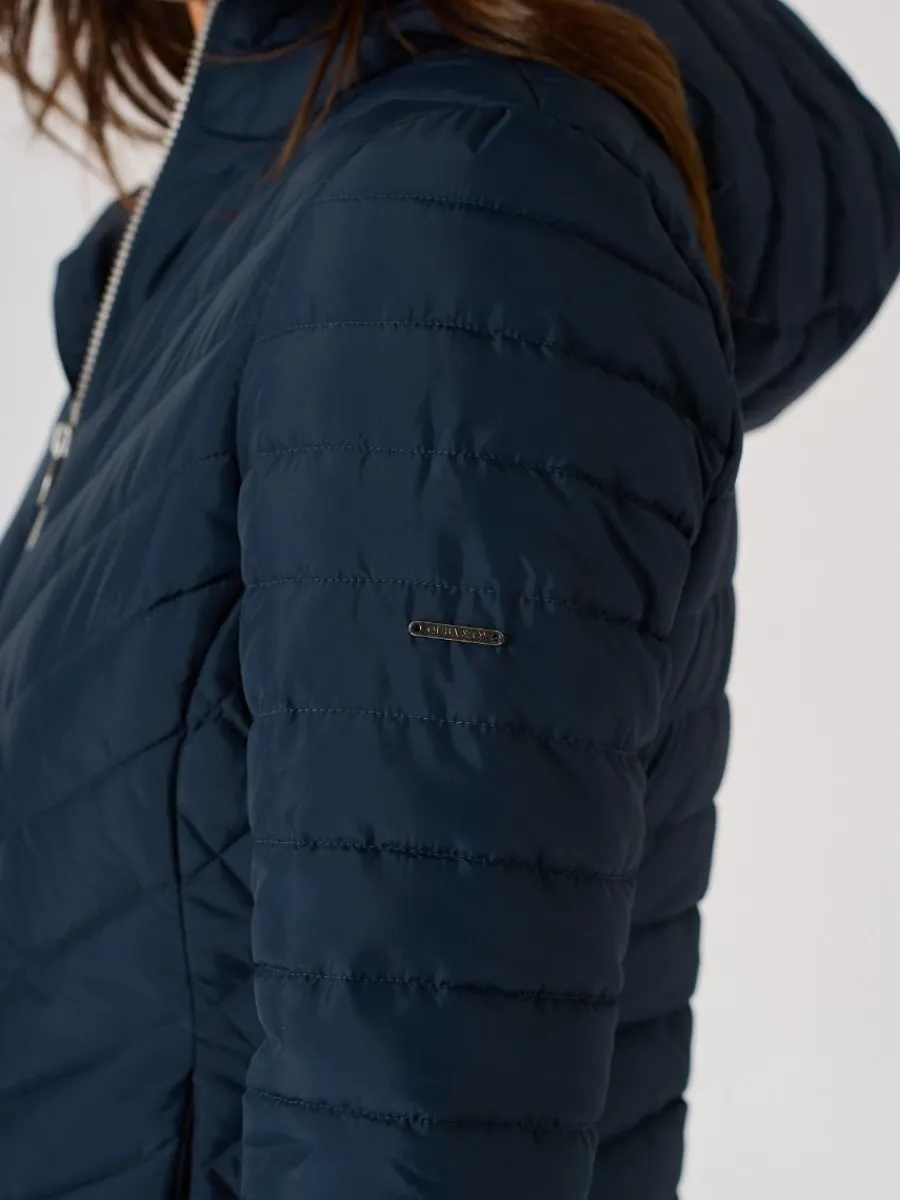 dark_navy_blue_padded_hoo_9.webp Quba & Co Dark Navy Blue Padded Hooded Jacket - Honey Outlet