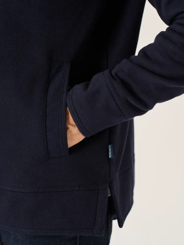 Quba & Co Dark Navy Lifestyle 1/4 Zip Pique Sweatshirt - Wilshire New
