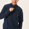 Quba & Co Dark Navy Lifestyle Windproof Zip Neck Jumper - Koltson Online