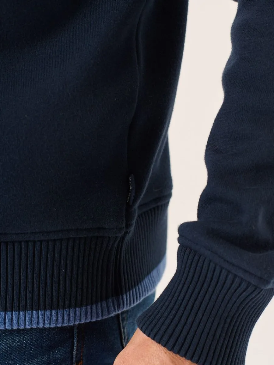dark_navy_lifestyle_windp_10.webp Quba & Co Dark Navy Lifestyle Windproof Zip Neck Jumper - Koltson Online