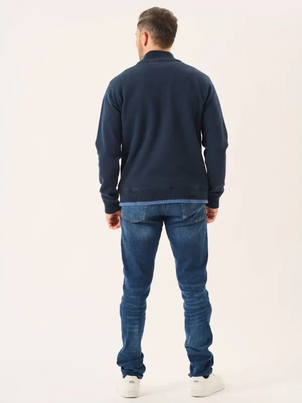 Quba & Co Dark Navy Lifestyle Windproof Zip Neck Jumper - Koltson Online
