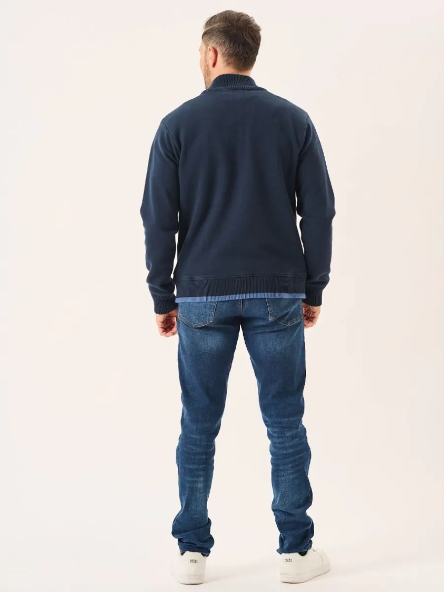 dark_navy_lifestyle_windp_8.webp Quba & Co Dark Navy Lifestyle Windproof Zip Neck Jumper - Koltson Online