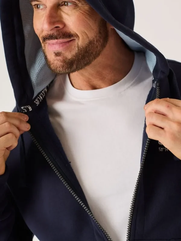 Quba & Co Dark Navy Lifestyle Zip Thru Hoodie - Banx New