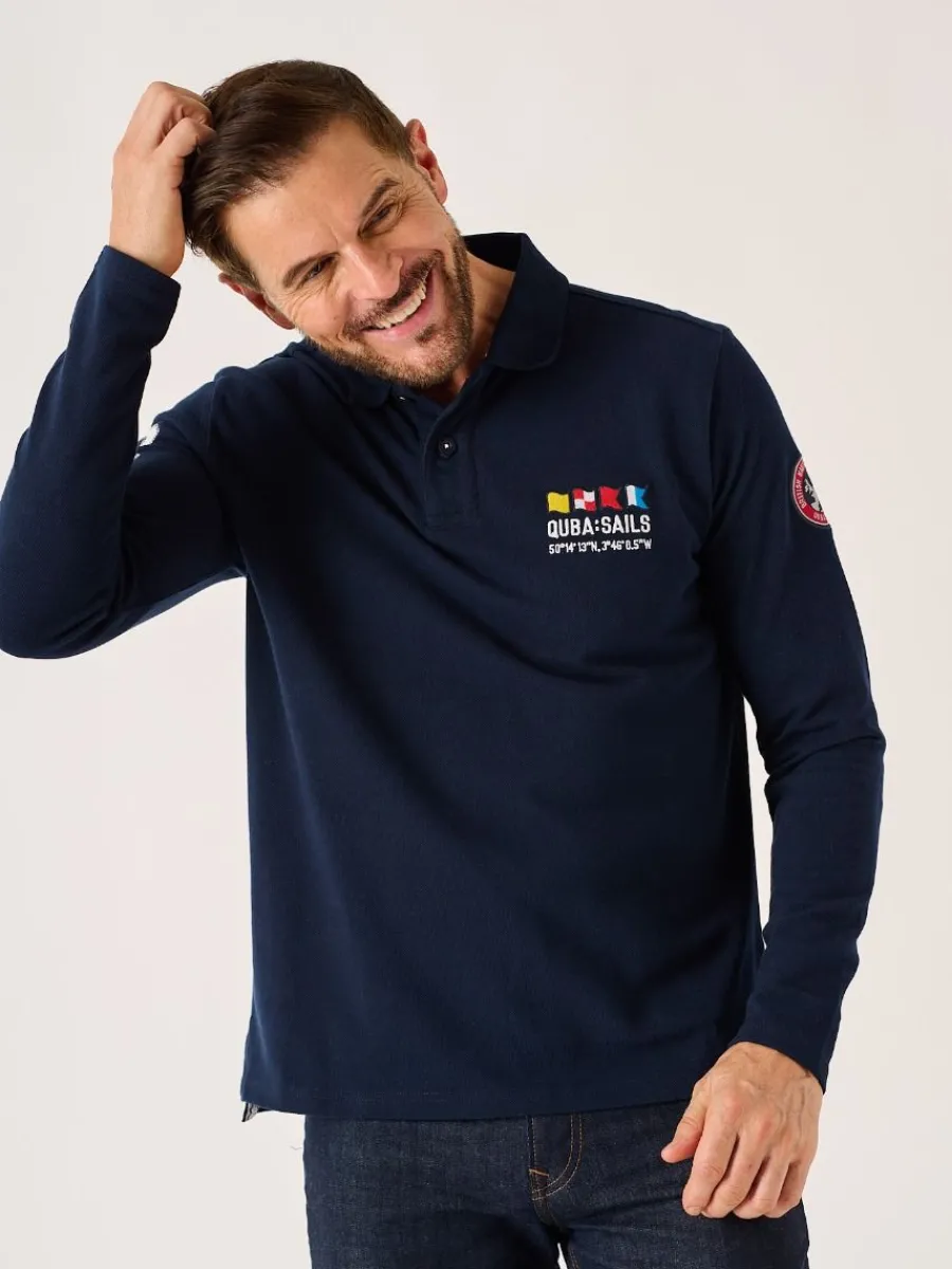 dark_navy_long_sleeve_xse_3.webp Quba & Co Dark Navy Long Sleeve X-Series Polo Shirt - Drexler Hot