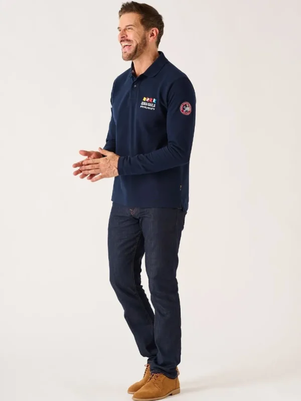 Quba & Co Dark Navy Long Sleeve X-Series Polo Shirt - Drexler Hot