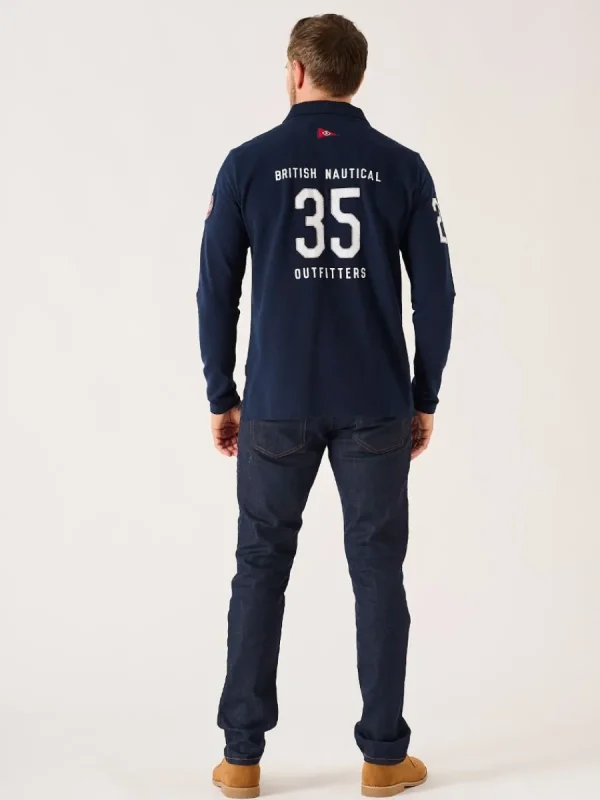Quba & Co Dark Navy Long Sleeve X-Series Polo Shirt - Drexler Hot