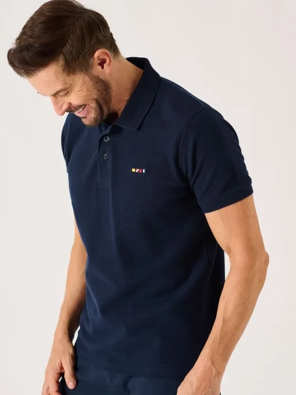 Quba & Co Dark Navy Quba And Co Lifestyle Textured Polo Shirt - Harton Outlet