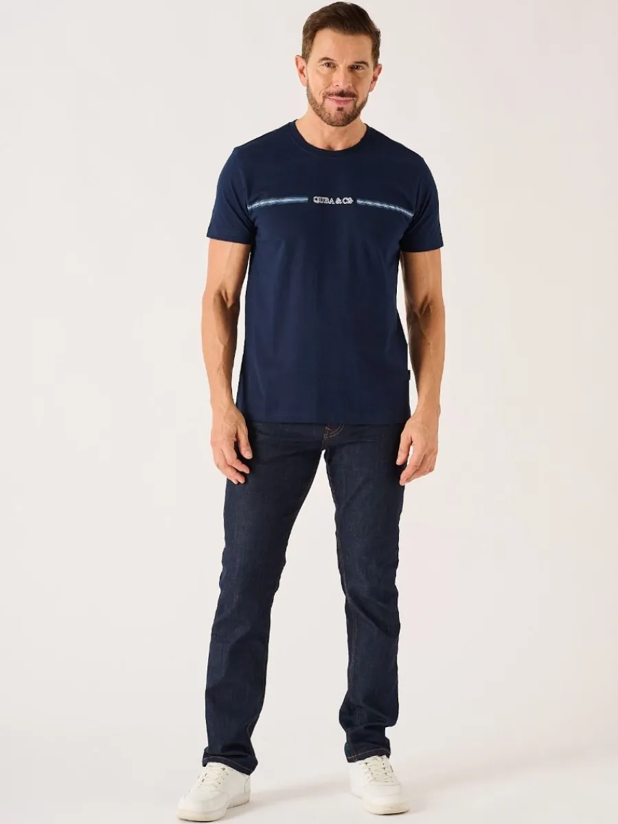 dark_navy_quba_and_co_log_3.webp Quba & Co Dark Navy Quba And Co Logo Lifestyle T-Shirt - Mastern Clearance