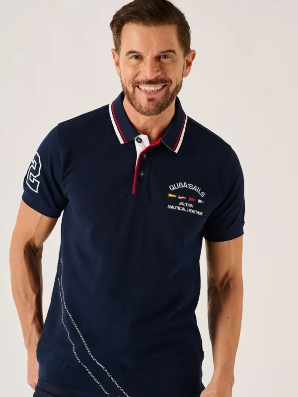 Quba & Co Dark Navy Quba Sails X-Series Polo Shirt - Parsen Outlet
