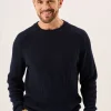 Quba & Co Dark Navy Textured Rib Knit Lifestyle Jumper - Hancock (Size XXL) Sale