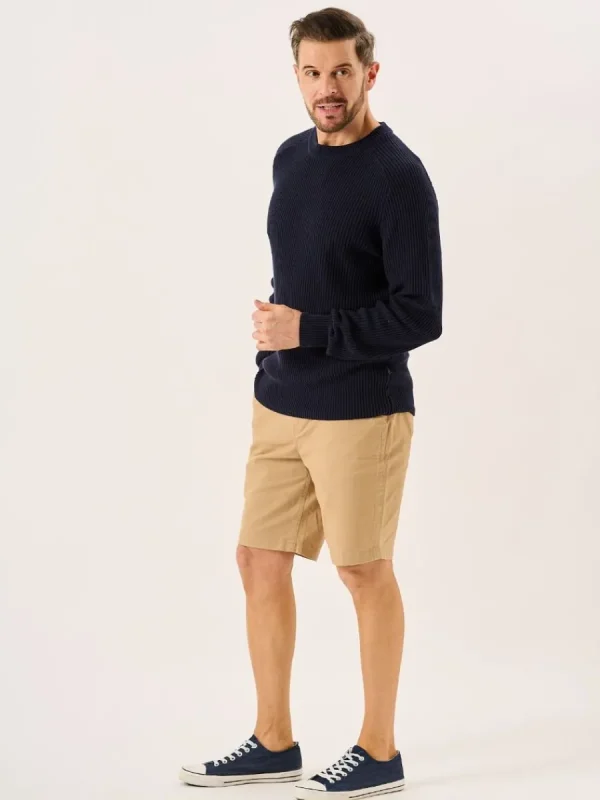 Quba & Co Dark Navy Textured Rib Knit Lifestyle Jumper - Hancock (Size XXL) Sale