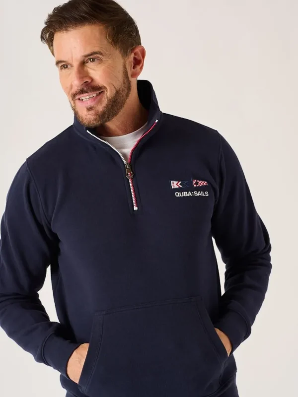 Quba & Co Dark Navy X-Series 1/4 Zip Sweatshirt - Peakes Outlet