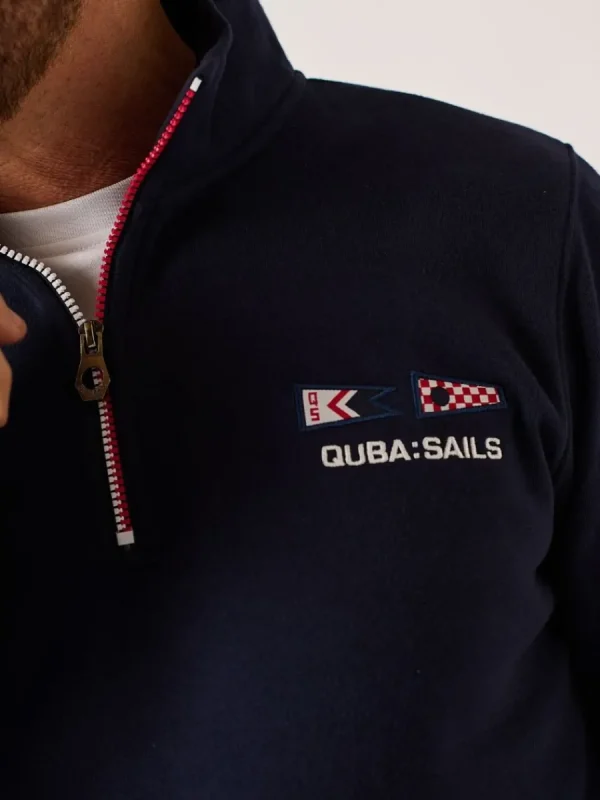 Quba & Co Dark Navy X-Series 1/4 Zip Sweatshirt - Peakes Outlet