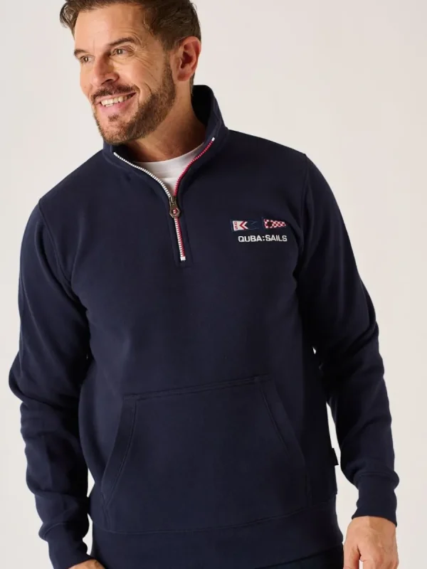 Quba & Co Dark Navy X-Series 1/4 Zip Sweatshirt - Peakes Outlet