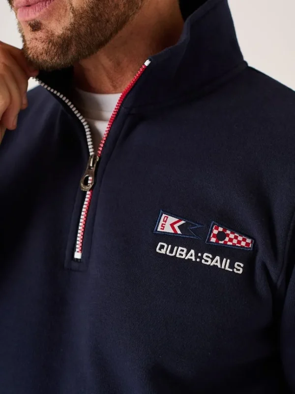 Quba & Co Dark Navy X-Series 1/4 Zip Sweatshirt - Peakes Outlet