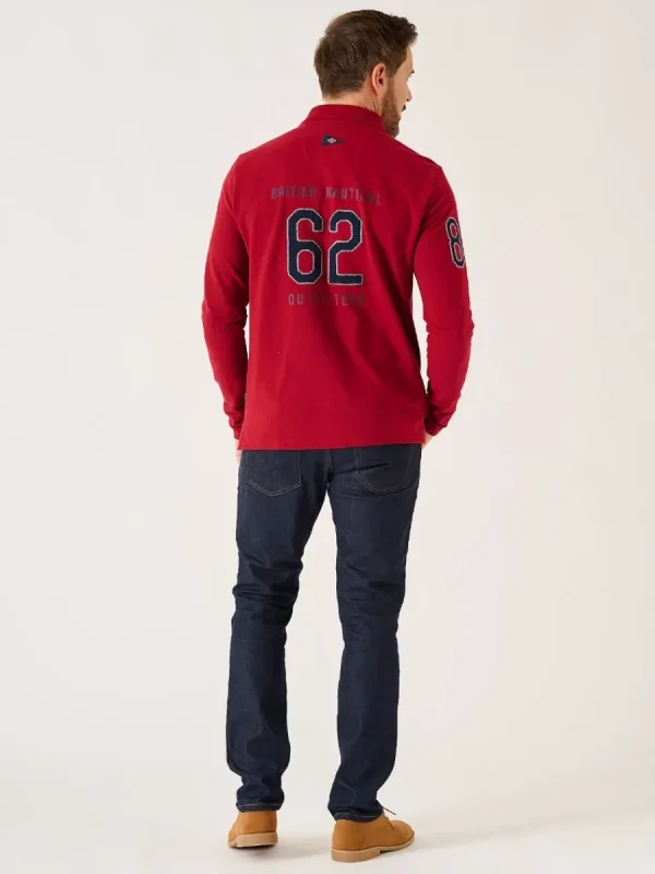 Quba & Co Dark Red Long Sleeve X-Series Polo Shirt - Drexler New